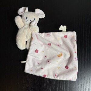 KALOO Baby Girl Mouse Security Blanket Small Plush Lovey Pink Beige Flowers 2022